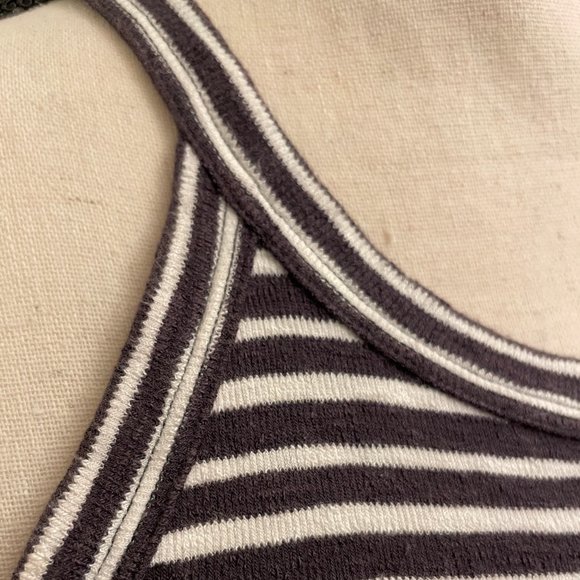 Madewell Charcoal and White Striped Tank Top - Picture 5 of 6